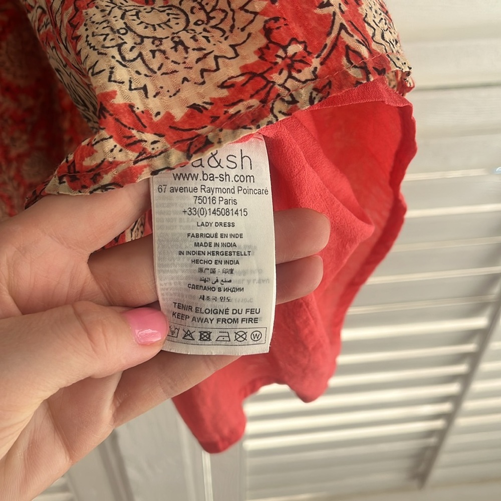 ba&sh Red and Gold Patterned Dress - Picture 7 of 14